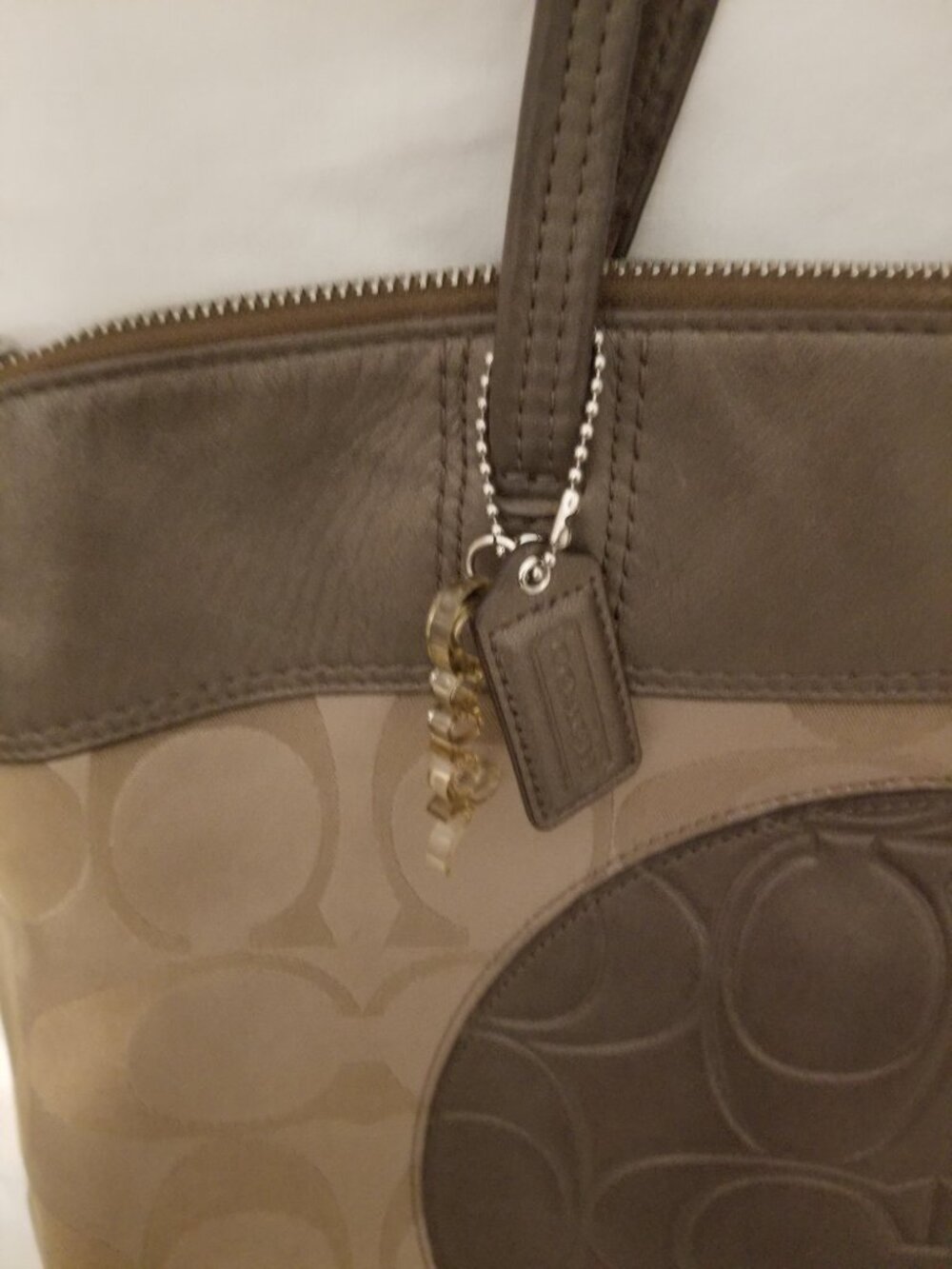 Authentic Coach Laura Signature Canvas Leather Large Tote Shoulder Bag 2013 - Picture 5 of 12